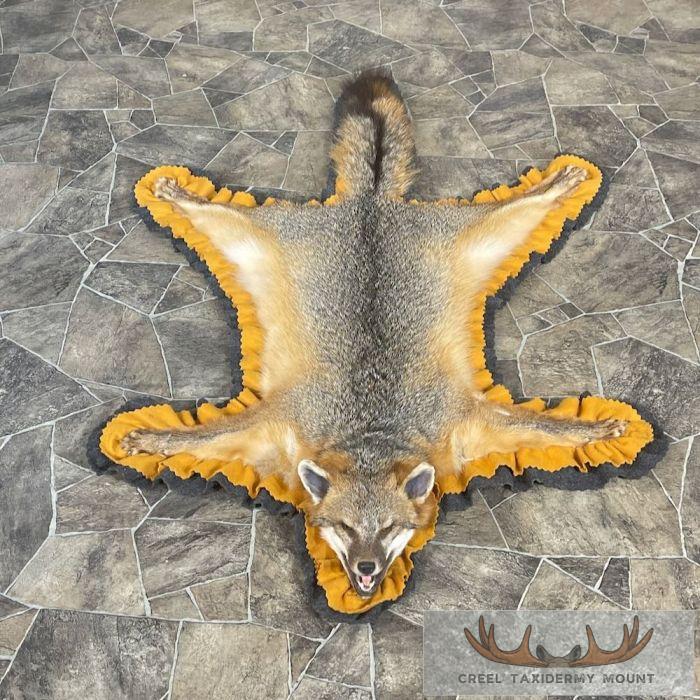 Grey Fox Full Rug Taxidermy Mount For Sale