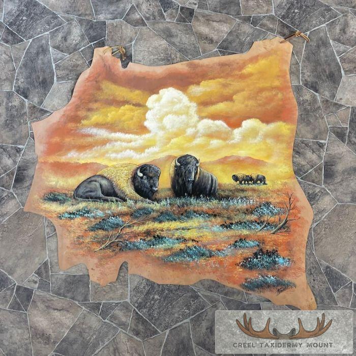 Painted Leather Hide Taxidermy Decor For Sale