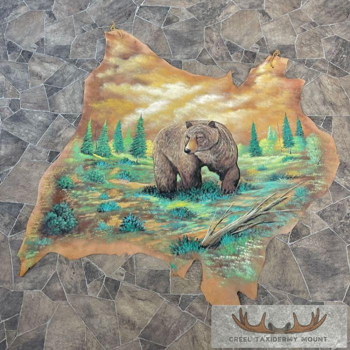 Painted Leather Hide Taxidermy Decor For Sale