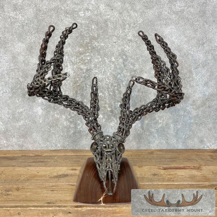 Whitetail Deer European Style Metal Skull For Sale