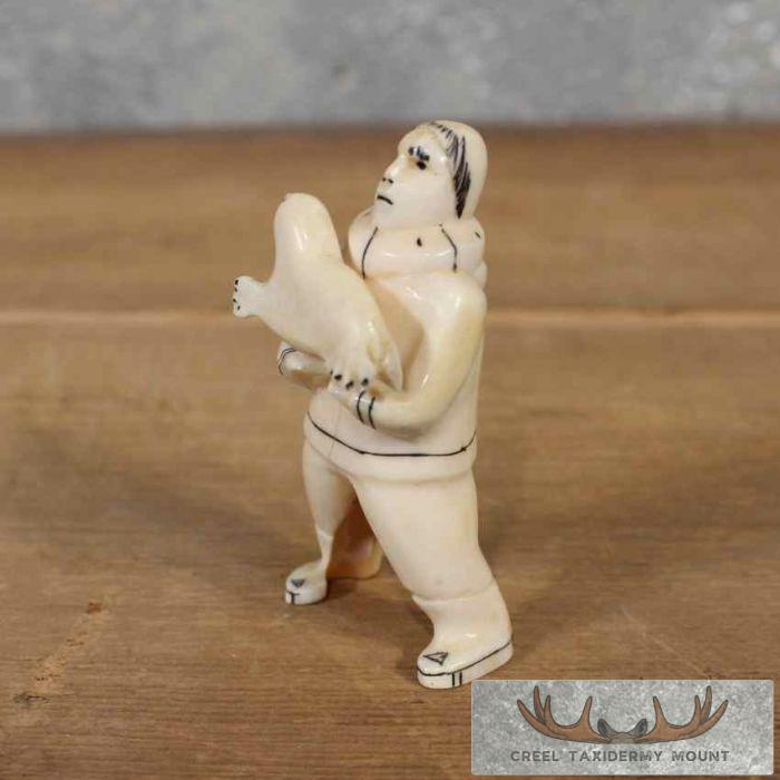Ivory Eskimo & Seal Figurine For Sale - Image 7