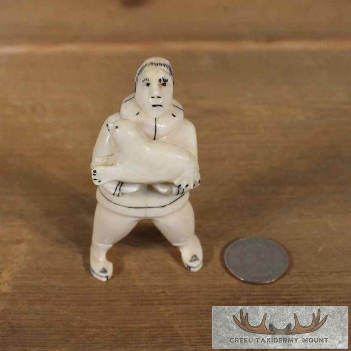 Ivory Eskimo & Seal Figurine For Sale - Image 9