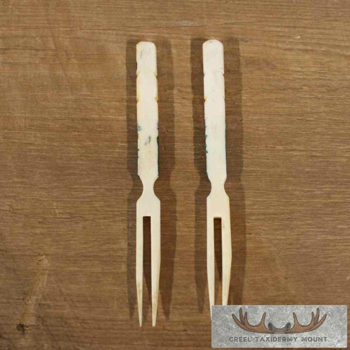 Ivory Carved Fork Set For Sale - Image 3