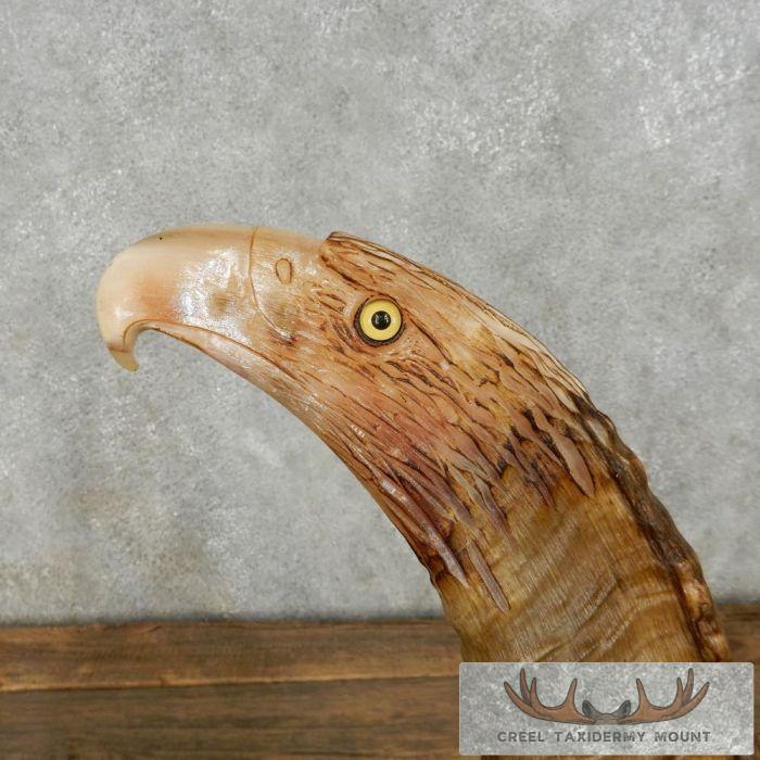 Bighorn Sheep Horn Eagle Head Carving For Sale - Image 3