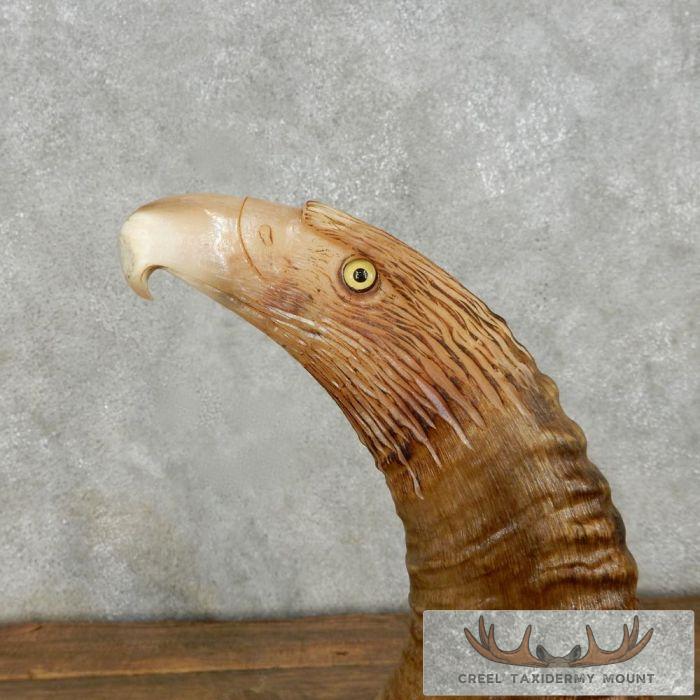 Bighorn Sheep Horn Eagle Head Carving For Sale - Image 7