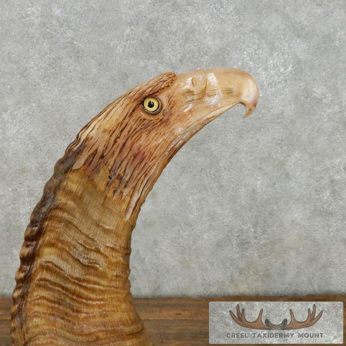 Bighorn Sheep Horn Eagle Head Carving For Sale - Image 4