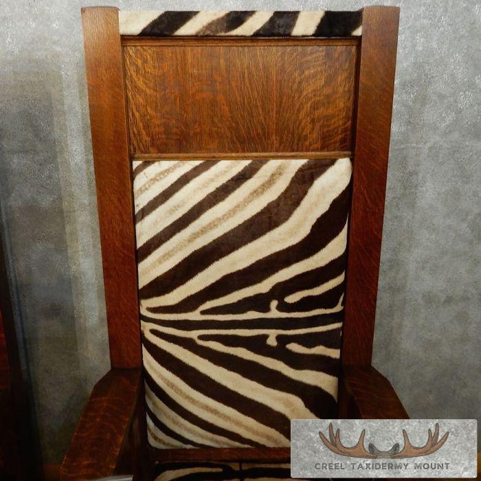 African Zebra Taxidermy Skin Bishop Chairs For Sale - Image 6