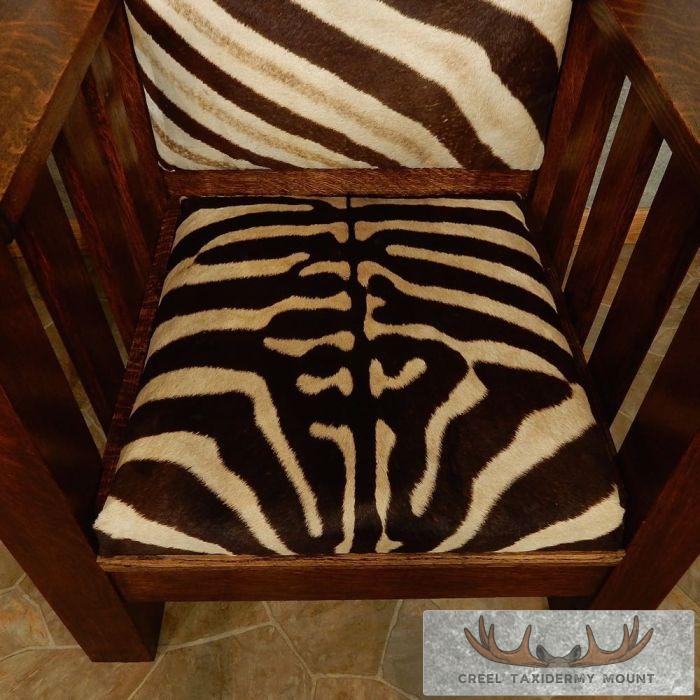 African Zebra Taxidermy Skin Bishop Chairs For Sale - Image 7