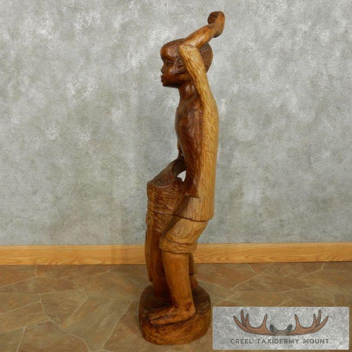 African Maasai Drummer Boy Carving For Sale - Image 5