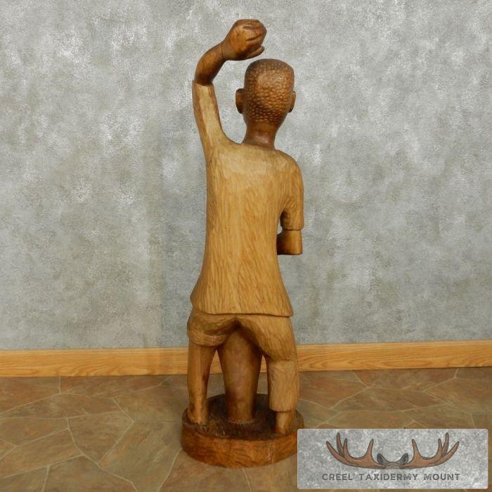 African Maasai Drummer Boy Carving For Sale - Image 7