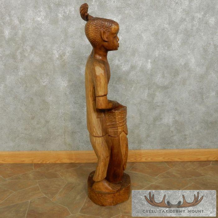 African Maasai Drummer Boy Carving For Sale - Image 4