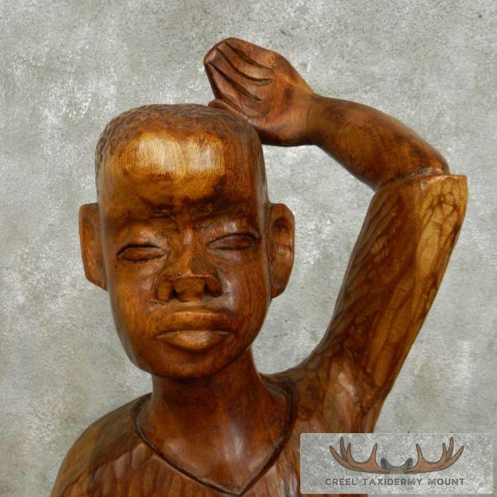 African Maasai Drummer Boy Carving For Sale - Image 9