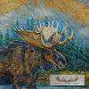 Painted Moose Antler Set Taxidermy Mount For Sale - Image 3