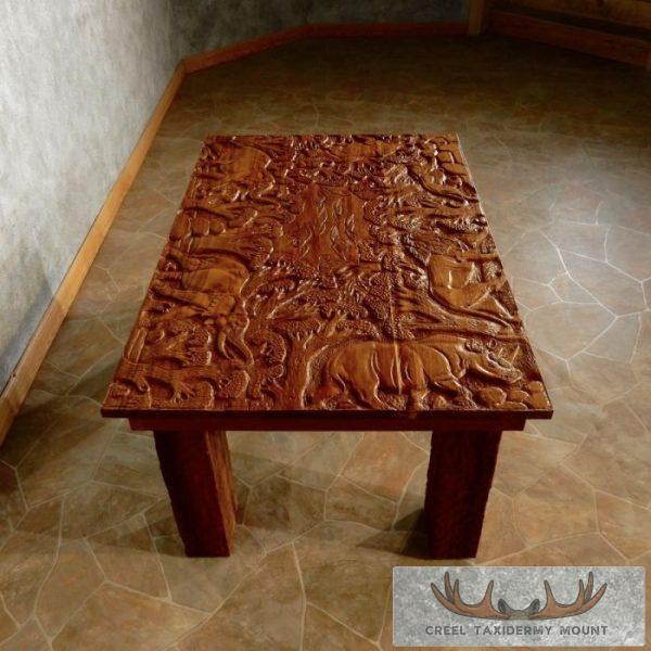 Carved Wood Table For Sale - Image 4