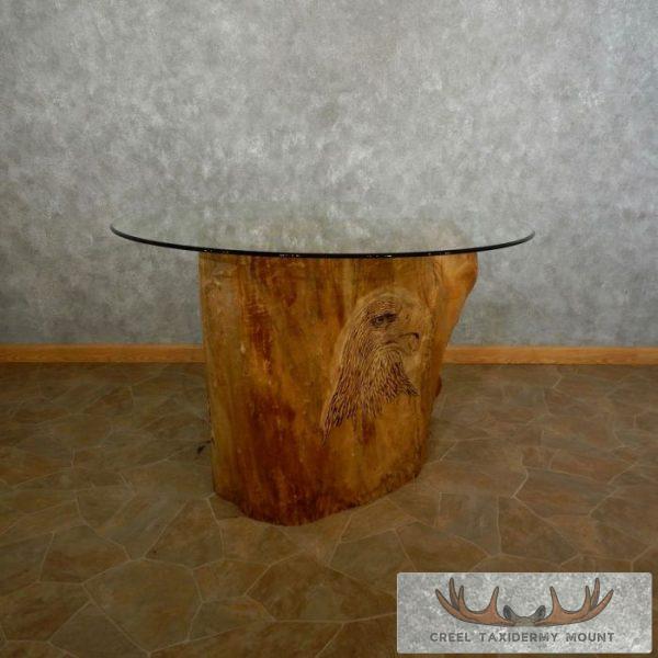 Carved Eagle Tree Trunk Table For Sale - Image 5