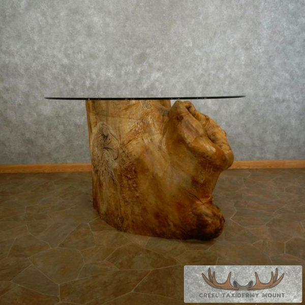 Carved Eagle Tree Trunk Table For Sale - Image 2