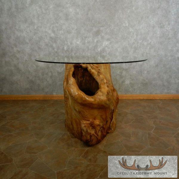 Carved Eagle Tree Trunk Table For Sale - Image 7