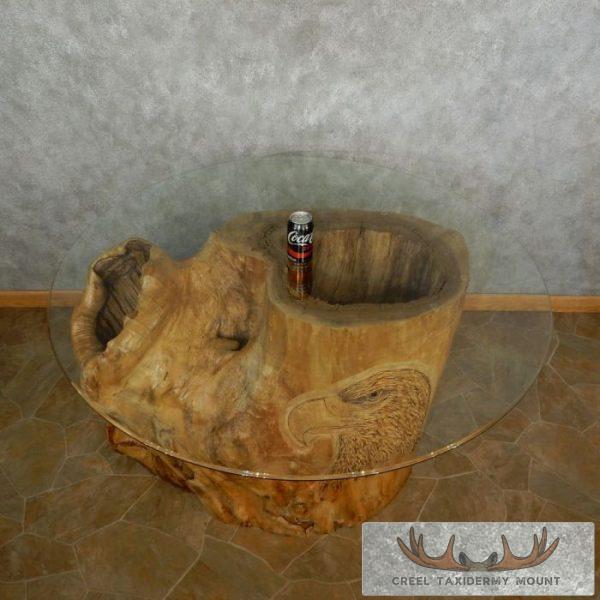 Carved Eagle Tree Trunk Table For Sale - Image 10
