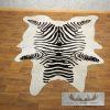 Faux Zebra Cowhide Taxidermy Hide Rug For Sale - Image 2
