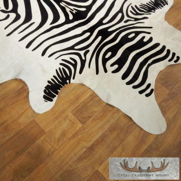 Faux Zebra Cowhide Taxidermy Hide Rug For Sale - Image 3