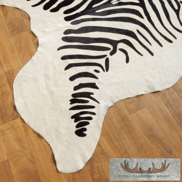 Faux Zebra Cowhide Taxidermy Hide Rug For Sale - Image 4