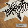 Faux Zebra Cowhide Taxidermy Hide Rug For Sale - Image 6