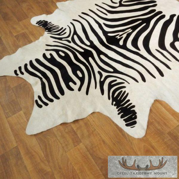 Faux Zebra Cowhide Taxidermy Hide Rug For Sale - Image 6