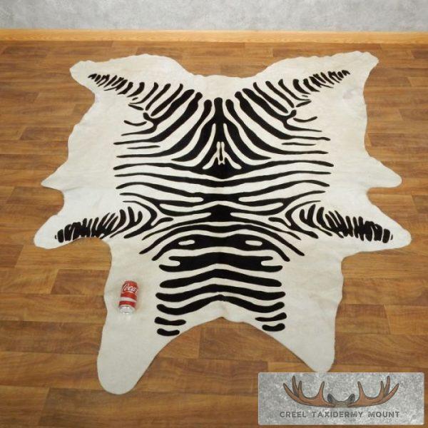 Faux Zebra Cowhide Taxidermy Hide Rug For Sale - Image 8