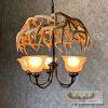 Five Light Whitetail Deer Antler Chandelier For Sale - Image 3