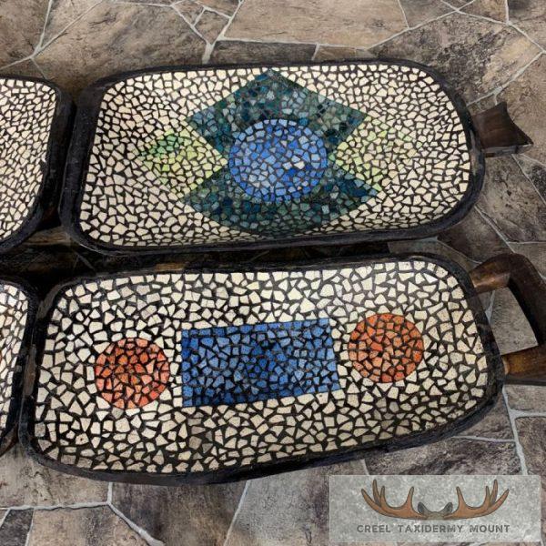 Carved Ostrich Egg Centerpiece Table Bowls - Image 6