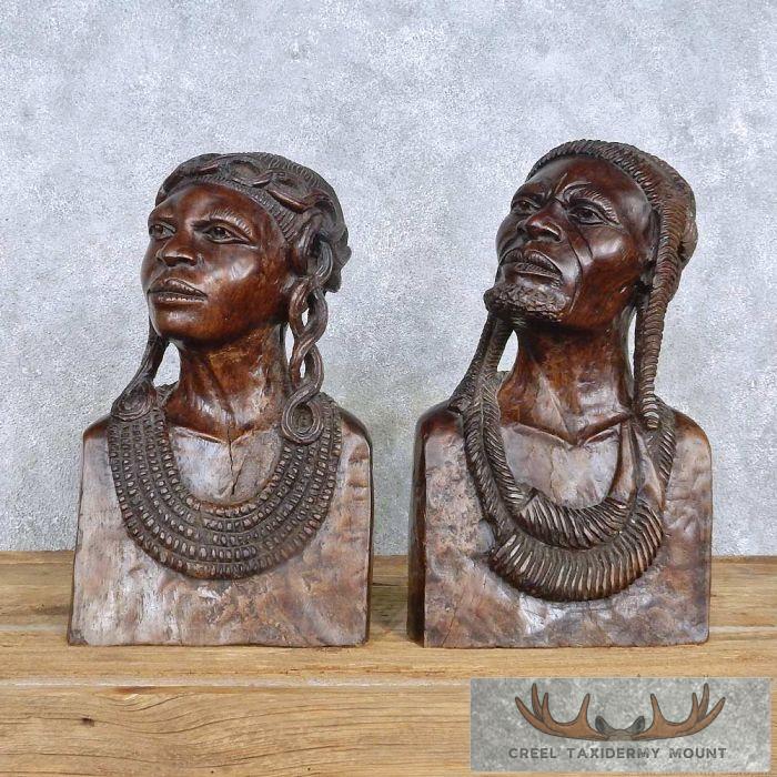 African Maasai Tribal Head Carvings For Sale