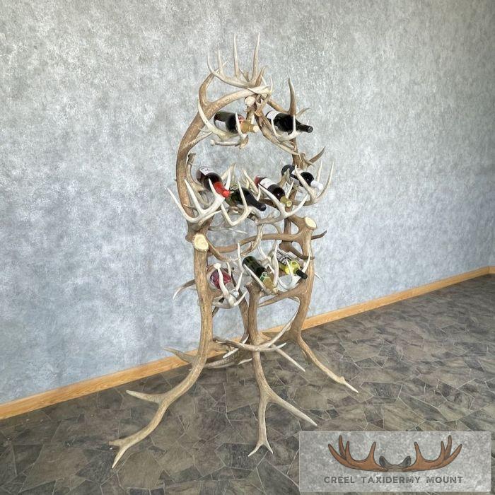 Elk and Whitetail Deer Antler Wine Rack For Sale - Image 2