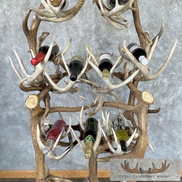 Elk and Whitetail Deer Antler Wine Rack For Sale - Image 4