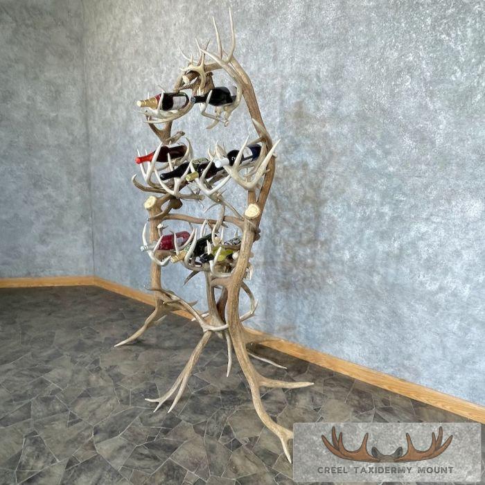 Elk and Whitetail Deer Antler Wine Rack For Sale - Image 5