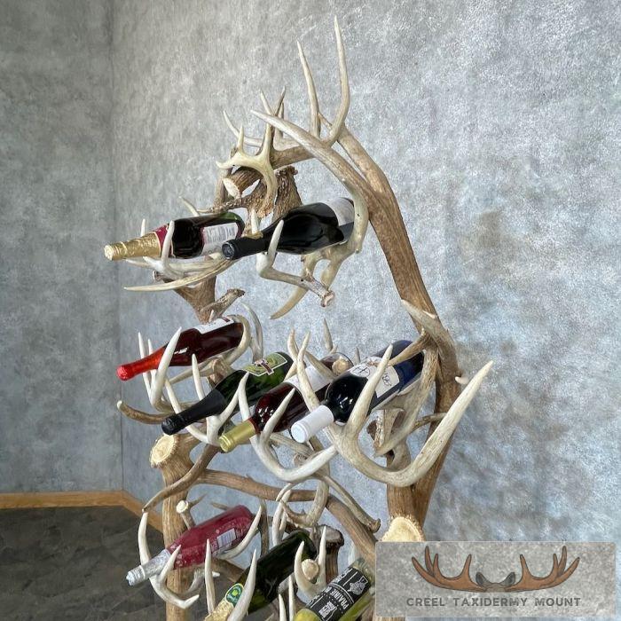 Elk and Whitetail Deer Antler Wine Rack For Sale - Image 6