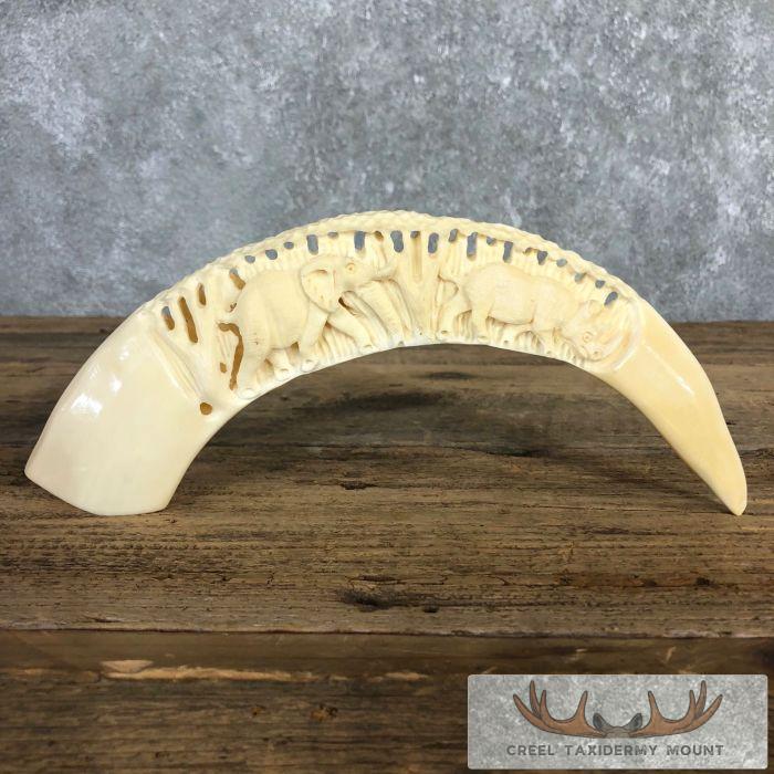 Carved Hippopotamus Tooth Taxidermy Mount For Sale