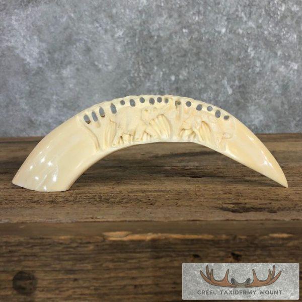 Carved Hippopotamus Tooth Safari Decor For Sale