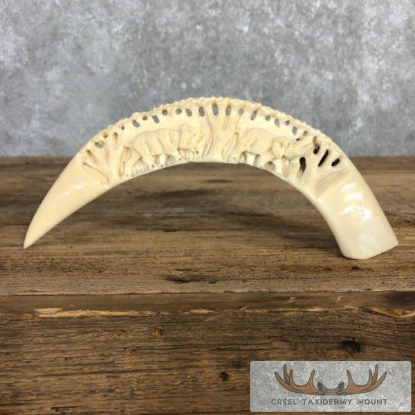Carved Hippopotamus Tooth Taxidermy Mount For Sale