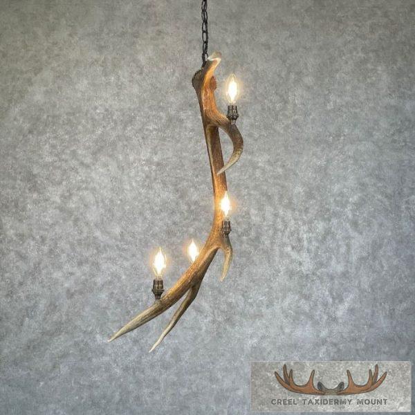 Four Light Elk Antler Chandelier For Sale
