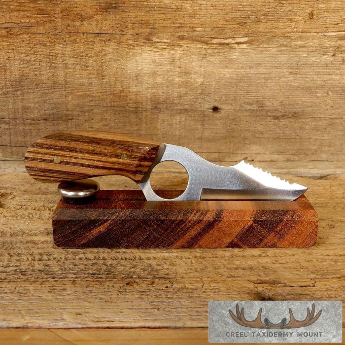 Kodiak Skinning Knife with Zebra Wood Handle For Sale