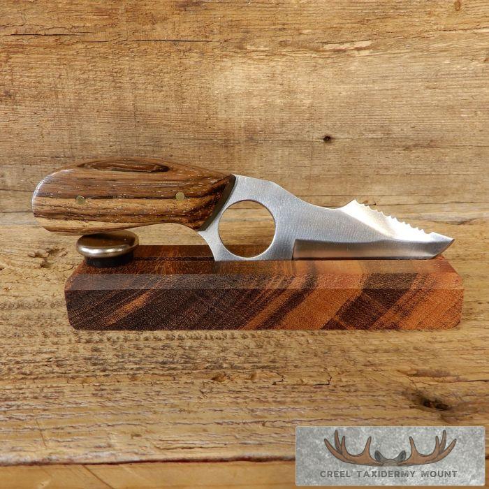 Kodiak Skinning Knife with Zebra Wood Handle For Sale