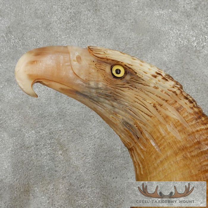 Bighorn Sheep Horn Eagle Head Carving For Sale - Image 2