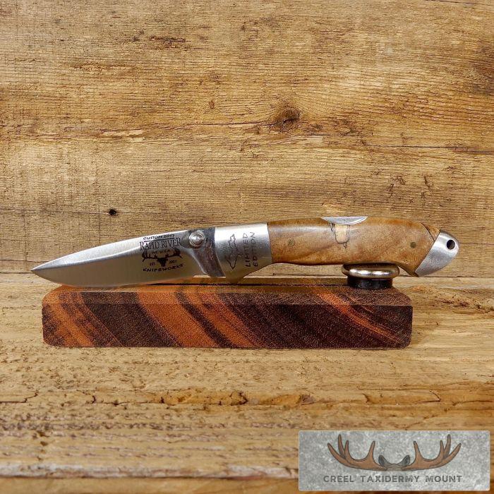 Limited Edition Folding Pocket Knife with Spalted Maple Handle For Sale