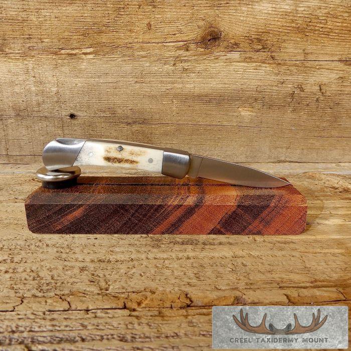 Mini Folding Pocket Knife with Elk Antler Handle For Sale