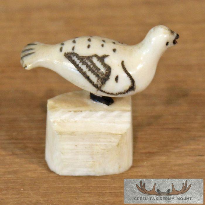 Ivory Ptarmigan Bird Figurine For Sale
