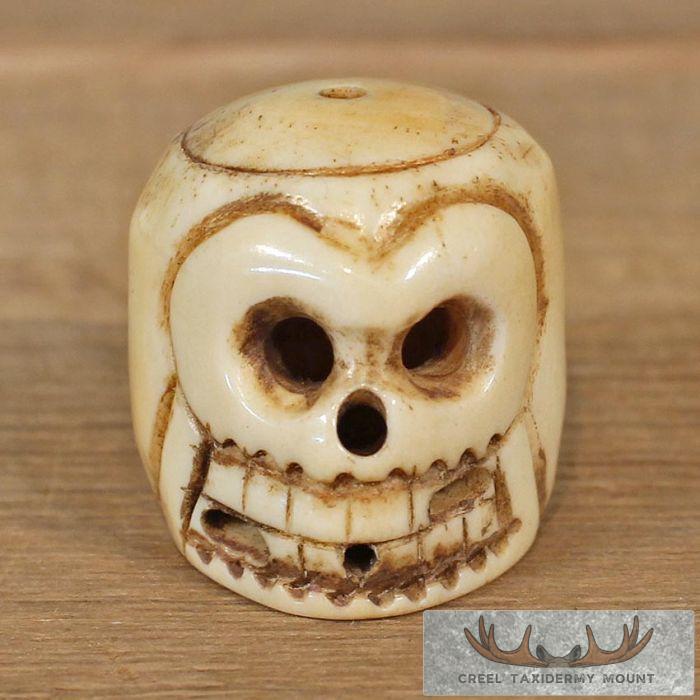 Ivory Carved Skull Figurine For Sale
