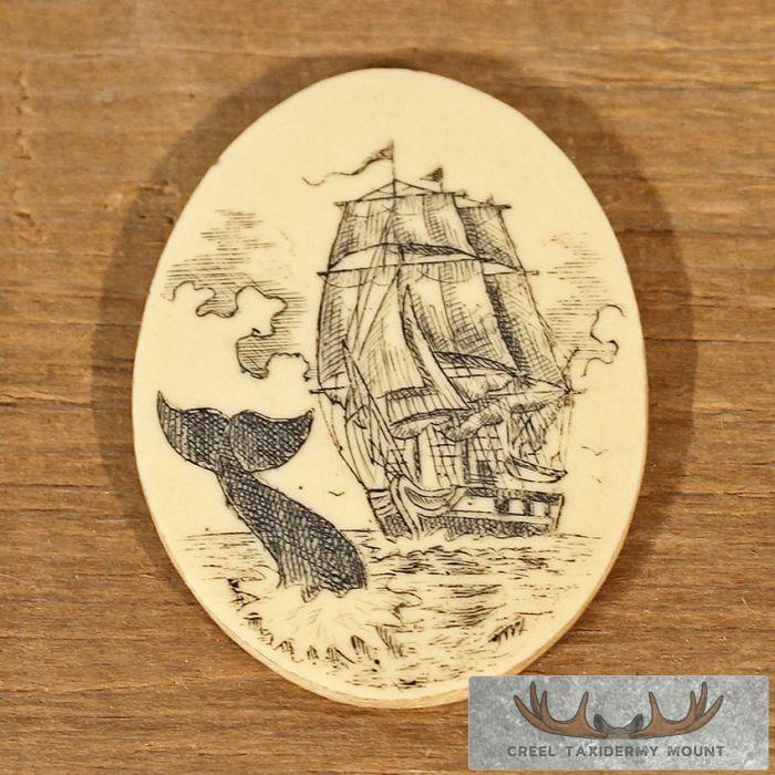Ivory Whale & Ship Medallion