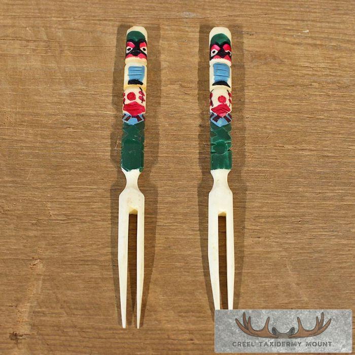Ivory Carved Fork Set For Sale
