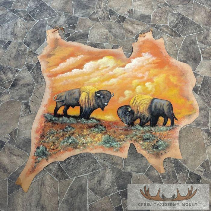 Painted Leather Hide Taxidermy Decor For Sale