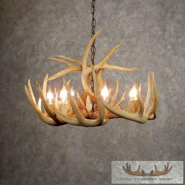Seven Light Whitetail Deer Antler Chandelier For Sale
